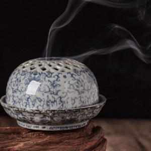 Blue and White Ceramic Incense Burner