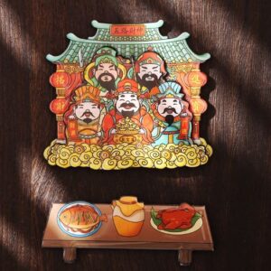 Five Paths God of Wealth Fridge Magnet