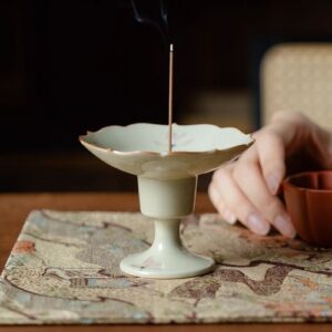 Ceramic Hand-Painted Orchid Incense Burner