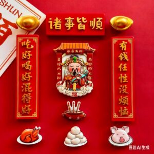 God of Wealth (Success and Smooth Sailing) Fridge Magnet