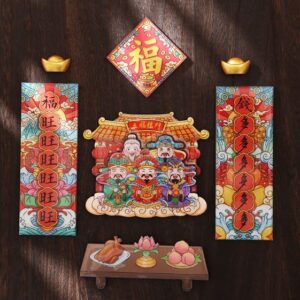 Five Lu Cai Shen fridge magnets set