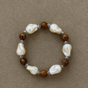 Baroque Pearl and Natural Stone Bracelet