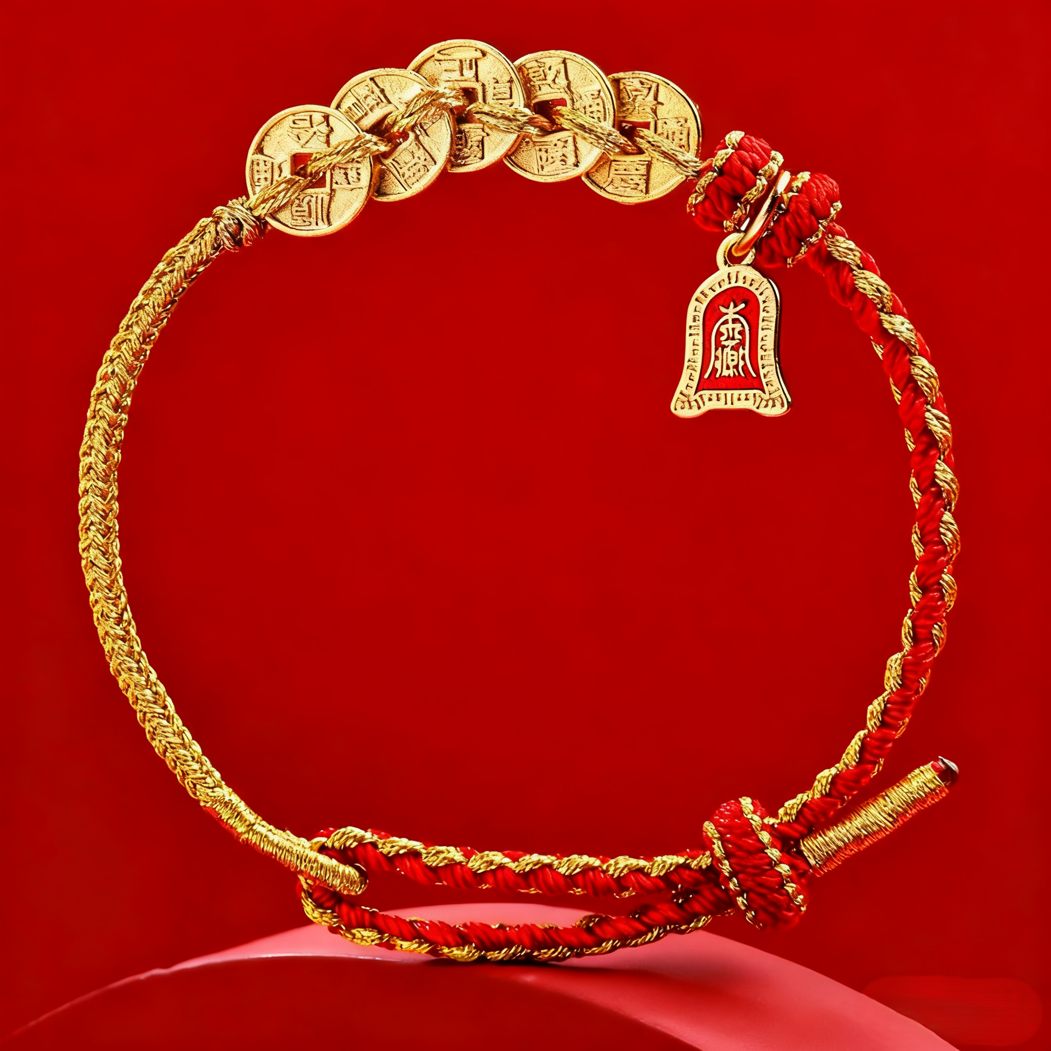 Adjustable Feng Shui Coin Bracelet